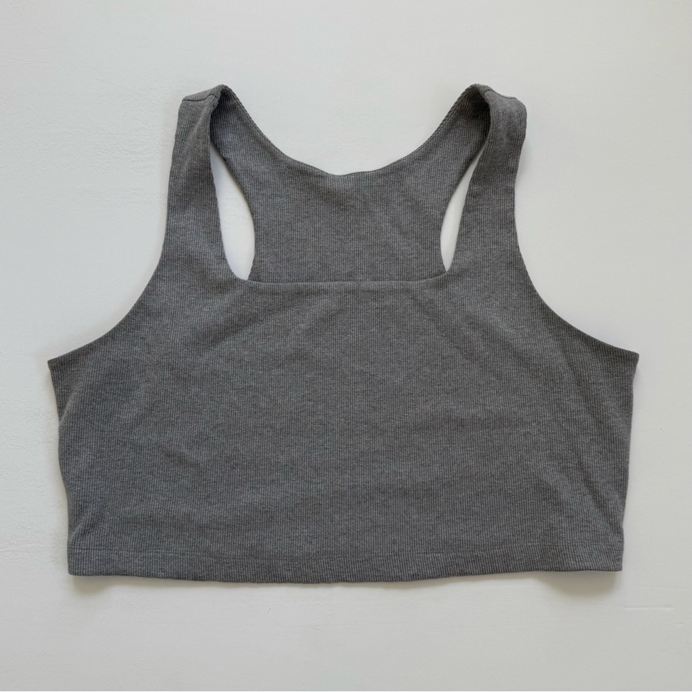 LoveFool Gray Racerback Reversible Crop Top